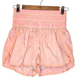 Free People Movement Preowned Shorts The Way Home Pink Orange High Rise M Ruched